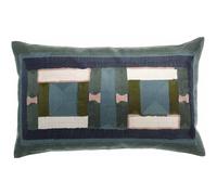 Vivaraise Coussin brodé Taho Vert de Gris 40 x 65 cm
