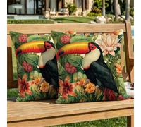 Housse de Coussin Canape 30x30 cm Animal Housse Coussin Lin Décoratif Vert Taies d'oreillers Douce Lot de 2, avec Fermeture Eclair Dissimulée pour Canapé de Salon Chambre Jardin Maison Décor dj-583