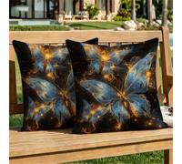 Housse de Coussin Canape 30x30 cm Or Housse Coussin Velours Décoratif Papillon Taies d'oreillers Douce Lot de 2, avec Fermeture Eclair Dissimulée pour Canapé de Salon Chambre Lit Maison Décor dj-605