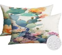 Housse de Coussin Canapé Botanique 40x70cm Exterieur Impermeable Cactus Taie D'oreiller Décoratif Aesthetic Housse Coussin Decoration pour Chambre Sofa Jardin Balcon Terrasse Lot de 2. T-5725