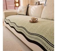 Housse de Coussin Canapé Chenille | Protection Mobilier Antidérapante Coussin D'assise Adapté Animaux Compagnie pour Canapé Modulable(Green,90*210cm)
