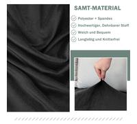 Housse de coussin de canapé, housse de canapé en velours stretch, housse de canapé élastique, housse de coussin de canapé (pour 4 places, noir)