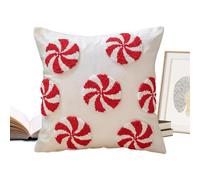 Housse de coussin de Noël 45 x 45 cm Bonbons 3D matelassés Décoration | Housses de coussin décoratives de Noël pour chambre à coucher, salon, canapé, dortoir, hiver, fêtes et vacances, bonbons