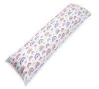 Housse de coussin de positionnement latéral PinkZebra 40 x 140 cm en 100 % coton, Housse de coussin pour enfants et adultes, Housse avec fermeture éclair, certifiée Öko-Tex Standard 100, arc-en-ciel
