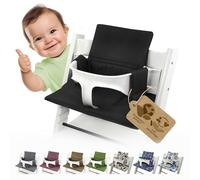 Housse de coussin de rechange compatible avec Stokke Tripp Trapp (noir uni) | Housse de coussin réducteur de siège, modèle 2