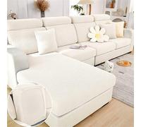 Housse de coussin de siège universel pour canapé, extensible en forme de L, protection (White)