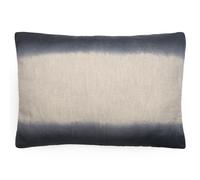 Housse de coussin DEEPALI DECO 55x80 cm lin et coton lavé bleu Granit