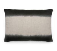 Housse de coussin DEEPALI DECO 55x80 cm lin et coton lavé noir Café