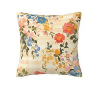 Housse de coussin double face en peluche douce sans coussin pour la maison | Housse de coussin décorative à carreaux jaunes pour canapé, chambre à coucher, voiture, maison, usage quotidien, 66 x 66 cm