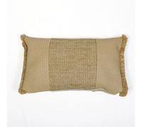 Housse de Coussin Effet Raphia - À Bande - Rectangle - 50x30cm - Déco Arts
