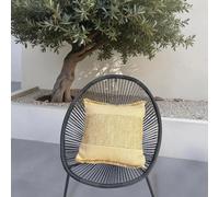 Housse de coussin effet raphia - Carré - 45x45cm - À bande