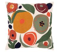 Housse de coussin en coton brodé motif floral multicolore 40x40 40x40cm Multicolore