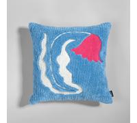 Housse de coussin en coton recy leu tufté motif floral blanc et rose, 40x40 cm 40x40cm Blanc
