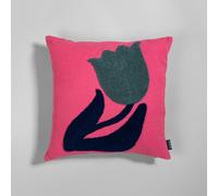 Housse de coussin en coton rose motif floral tufté bleu et vert, 40x40 cm 40x40cm Vert