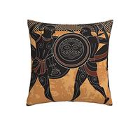 Housse de coussin en flanelle - Double face - Poterie grecque noire - 45 x 45 cm