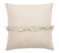 Housse de coussin en mousseline de coton volant central 45x45 cm cm ELZA beige ficelle