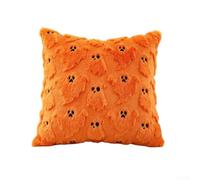 Housse de coussin en polyester doux Motif Halloween Orange 45,7 x 45,7 cm | S'adapte aux inserts standard de 45,7 x 45,7 cm, idéal pour les canapés, chaises, améliore l'humeur du salon