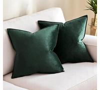 Housse de coussin en velours de luxe faite à la main pour canapé, chaise, lit, voiture, maison - Vert - 70 x 70 cm