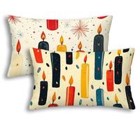 Housse de Coussin Extérieur Imperméable 30x50cm, Lot de 2 Housse Coussin Crème Rectangulaire Lin Imperméable, Déperlant Double Face Noël Taie d'Oreiller Extérieur Jardin Chaise Balcon Terrasse -8507