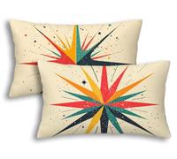 Housse de Coussin Extérieur Imperméable 30x50cm, Lot de 2 Housse Coussin Crème Rectangulaire Lin Imperméable, Déperlant Double Face Couleur Taie d'Oreiller pour Extérieur Jardin Balcon Terrasse -8575
