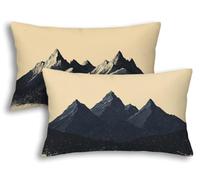 Housse de Coussin Extérieur Imperméable 30x50cm, Lot de 2 Housse Coussin Montagne Rectangulaire Lin Imperméable, Déperlant Double Face Crème Taie d'Oreiller pour Extérieur Jardin Balcon Terrasse -8527