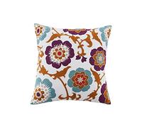 Housse De Coussin Oreillers Décoratifs Canapé Taie D'Oreillercoussin D'Oreiller De Canapé À Vent Idyllique De Coussins De Broderie Modernes Simples Séjour Xinjiang Coton-45 × 45Cm_Gris Rosé Pâle
