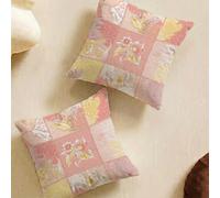 Housse de Coussin Patchwork Housse Coussin 40x40 cm, Lot de 2 Carré Velours Coussins Decoratif Canape Rose Coussins Canapé pour Salon Chambre Terrasse Jardin Décoration L-L375