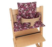 Housse de Coussin pour Chaise Haute Stokke. Compatible avec Stokke, Stokke Tripp Trapp, Trip Trap Stokke, Stokke Chaise Haute évolutive et Stokke Chaise Haute (Fleur Violet)