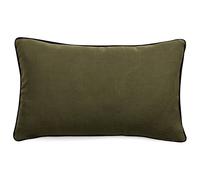 Housse de coussin PRELUDE 30x50 cm lin et coton lavé vert Kaki