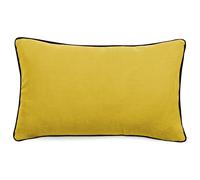 Housse de coussin PRELUDE 30x50 cm lin et coton lavés jaune Curry