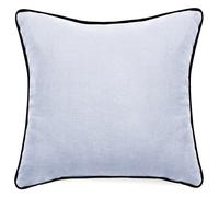 Housse de coussin PRELUDE 45x45 cm lin et coton lavés blanc Neige