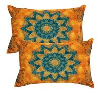 Housse de Coussin Rétro 40x60 cm en Velours Taie D'Oreiller Lot de 2 Housses de Coussins Orange Décoratifs Housse Coussin Canape Décoration Taie Oreiller pour Chambre À Coucher Maison Salon -SC497