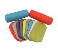 Housse de coussin ronde en lin avec rouleau cylindrique, housse de coussin de soutien complet pour mousse à mémoire de forme/mousse déchiquetée/coton (violet, 15x45 cm)