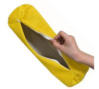Housse de Coussin Ronde en Lin pour Traversin Cylindrique - Taie d'oreiller avec Fermeture Éclair, Respirante Housse Lavable pour Oreiller de Corps Long(Jaune,15x40cm)