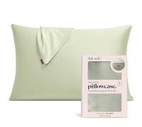 Housse de Coussin Satin Kitsch avec Fermeture Éclair pour Cheveux & Peau - Plus Douce Que la Soie, Housse Refroidissante Lisse, Lavable en Machine, Anti-Rides - Queen/Standard (19x26) - Sauge.