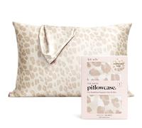 Housse de Coussin Satin Kitsch avec Fermeture Éclair pour Cheveux & Peau, Plus Douce Que la Soie, Housses Lisses, Lavable en Machine, Anti-Rides, Refroidissante, Taille Standard 19"x26" - Léopard.