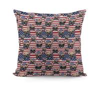 Housse de Coussin Softffy Bouledogue français Drapeau américain - Décoration Moderne pour canapé et Chambre