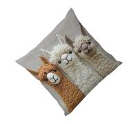 Housse de coussin - Taie d'oreiller imprimée pour oreiller | Charmante et souple avec motif lama - Dimension optimale de 45 cm et fermeture dissimulée - Entretien résistant à la décoloration pour