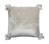 Housses de coussins Vivaraise TENDER POMPONS Gris 45x45 cm