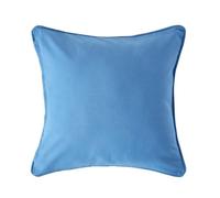 Housse de coussin uni Bleu foncé - HOMESCAPES - 60 x 60 cm - Naturelle - Lavable en machine à 40°C