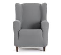 Housse de fauteuil bi-élastique pour bergère couleur gris design Harlem
