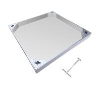 Housse de fosse septique invisible et robuste avec crochet de 30,5 à 81,3 cm, couverture d'inspection carrée pour allée, béton, cour, supporte une charge de 2,6 tonnes (60 cm)