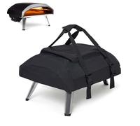 Housse de four à pizza pour Ooni Koda 16, 600D, étanche, sac de transport en tissu Oxford, fourre-tout avec fermeture éclair supérieure zippée, accessoires de four à pizza - Noir (66 x 60 x 22 cm)
