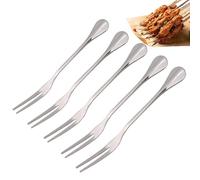 Housse De Fourche 4,7 Pouces, 10 Pièces En Acier Inoxydable Apéritif Dégustation Fourche Petite Fourchette En Argent Fourche En Métal Maison Portable Cocktail Salade Fourche Pour Les Fêtes De Famille