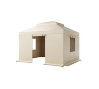 VEVOR Housse de Gazebo Hiver, 3,05 x 3,65 m, Couverture de Gazebo à Toit Rigide Double, avec Parois Latérales, Fenêtres Maille, Matériau PE Haute Densité, Housse d'Abri de Soleil, Gazebos Non Inclus