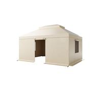 VEVOR Housse de gazebo hiver 3,66 x 4,9 m – Toit double, parois latérales, fenêtres en maille, PE