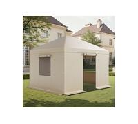 VEVOR Housse de Gazebo Hiver, 3,1x3,7 m, Couverture de Gazebo Toit Rigide Toutes Saisons, avec Parois Latérales, Fenêtres Maille, Matériau PE Haute Densité, Housse d'Abri de Soleil, Gazebos Non Inclus