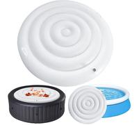 Housse de jacuzzi gonflable de 162 cm avec poignées, couvercle pliable, coupe-vent et imperméable, couvercle rond (rond, 162 cm)