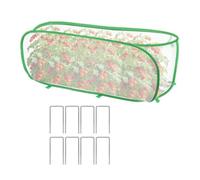 Housse de lit de jardin portable en maille pliable de 1 x 5 m | Installation automatique, 120 x 60 x 60 cm, design extra haut, protection en maille fine dense, comprend 8 piquets de sol