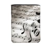 Housse de livre imperméable avec fermeture éclair et poche avant | Pochette de protection lavable pour livre de 30 x 22,9 cm, motif notes de musique, sac cadeau pour femmes et filles
